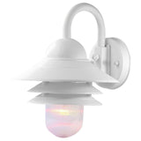 White Three Tier Lamp Shade Outdoor Wall Light - Homeroots