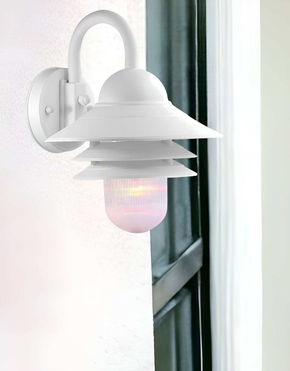 White Three Tier Lamp Shade Outdoor Wall Light - Homeroots - Flyclothing LLC