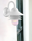 White Three Tier Lamp Shade Outdoor Wall Light - Homeroots