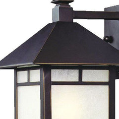 Petite Antique Bronze Frosted Glass Lantern Wall Light - Homeroots