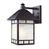 Antique Bronze Frosted Glass Lantern Wall Light - Homeroots