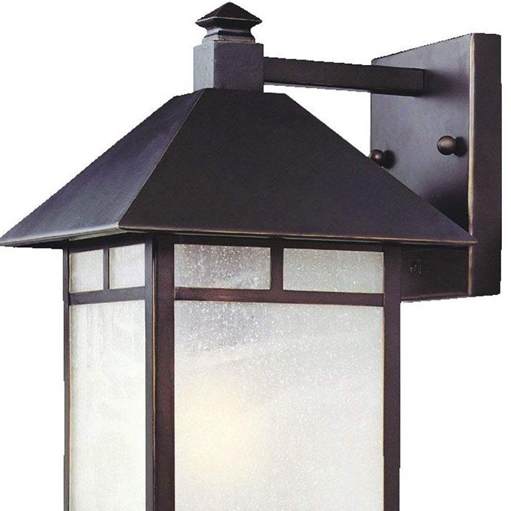 Antique Bronze Frosted Glass Lantern Wall Light - Homeroots - Flyclothing LLC
