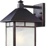 Antique Bronze Frosted Glass Lantern Wall Light - Homeroots