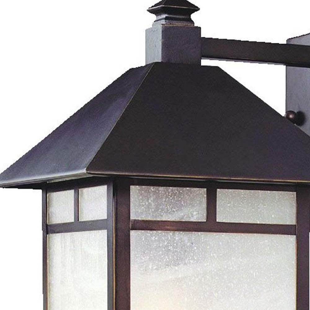 Antique Bronze Frosted Glass Lantern Wall Light - Homeroots - Flyclothing LLC