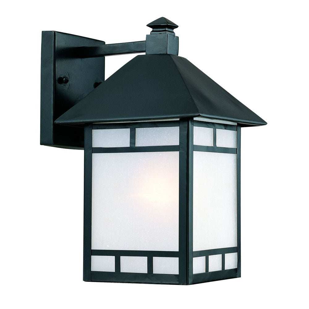 Matte Black Frosted Glass Lantern Wall Light - Homeroots - Flyclothing LLC