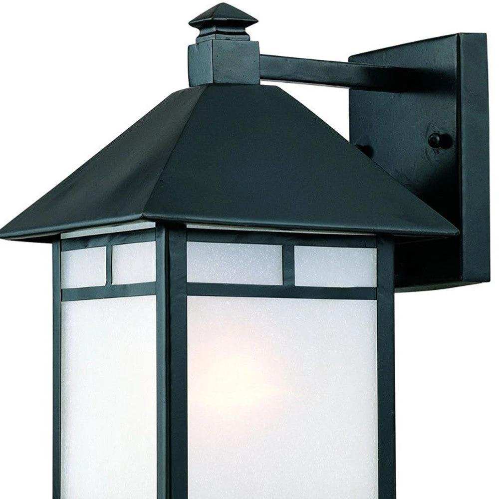 Matte Black Frosted Glass Lantern Wall Light - Homeroots - Flyclothing LLC