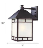 XL Antique Bronze Frosted Glass Lantern Wall Light - Homeroots - Flyclothing LLC