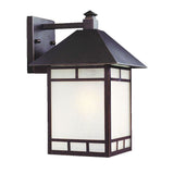XL Antique Bronze Frosted Glass Lantern Wall Light - Homeroots