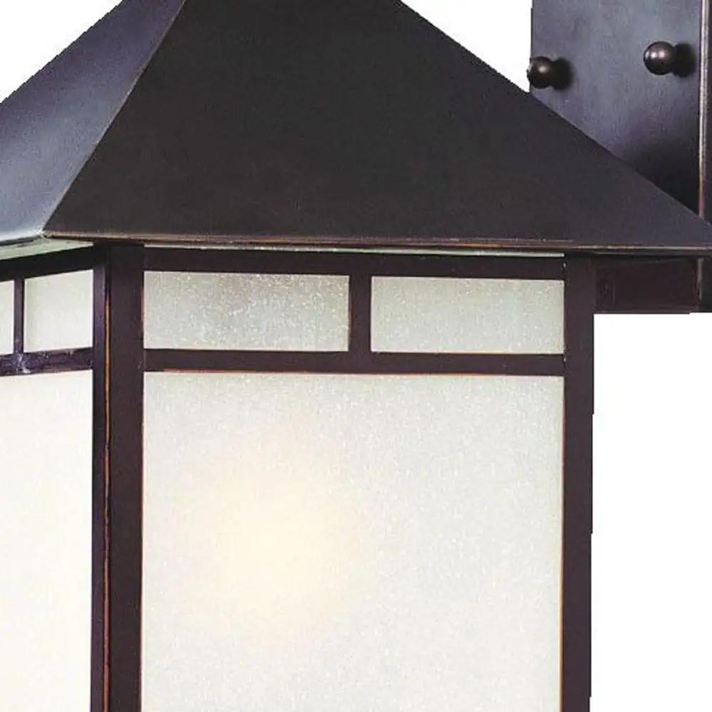XL Antique Bronze Frosted Glass Lantern Wall Light - Homeroots - Flyclothing LLC