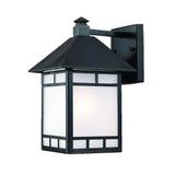 XL Matte Black Frosted Glass Lantern Wall Light - Homeroots