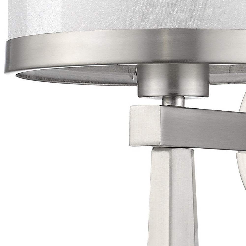 White and Silver Wall Light with Fabric Shade - Homeroots - Flyclothing LLC