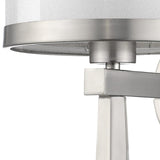 White and Silver Wall Light with Fabric Shade - Homeroots