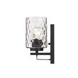 Black Metal and Pebbled Glass Wall Sconce - Homeroots - Flyclothing LLC