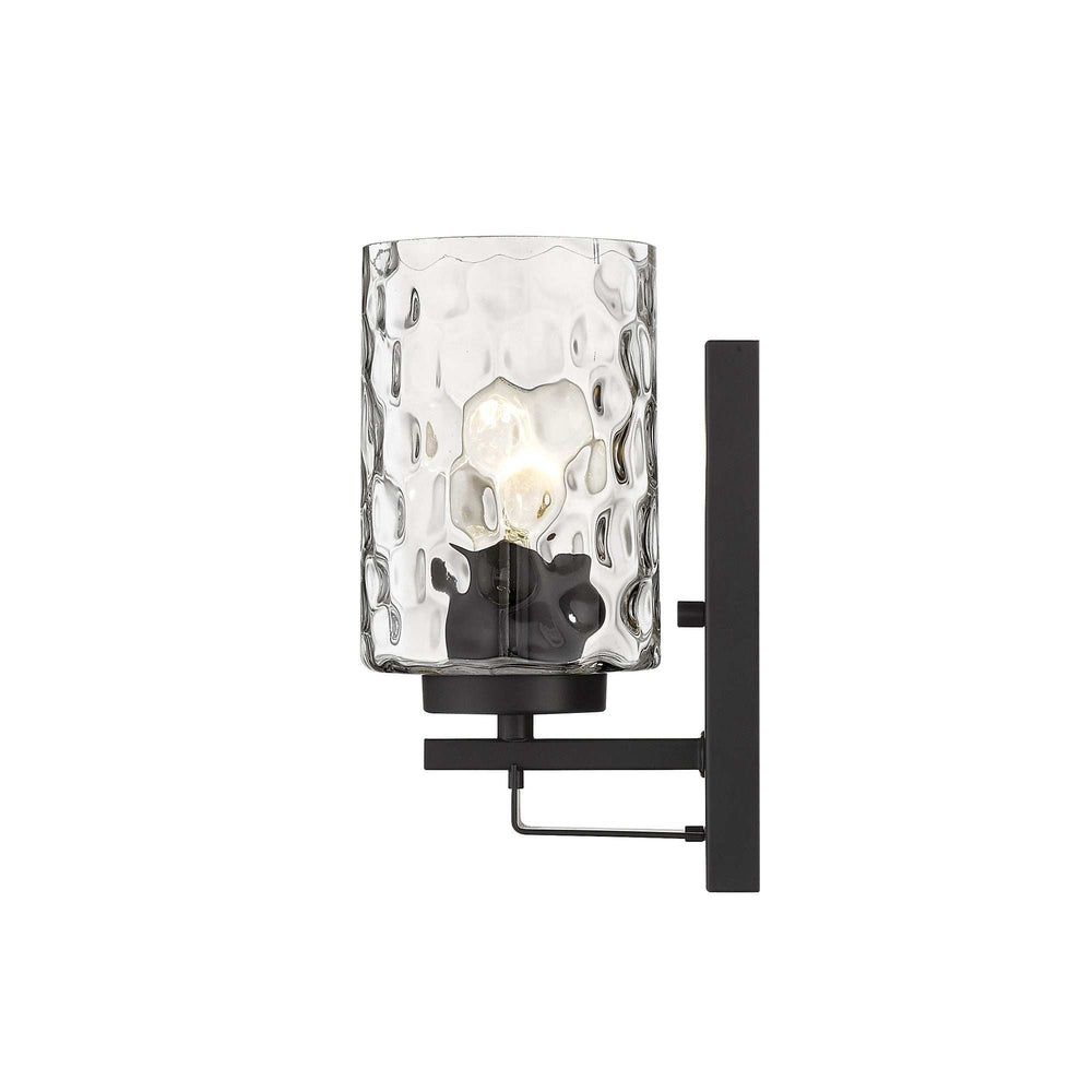 Black Metal and Pebbled Glass Wall Sconce - Homeroots - Flyclothing LLC