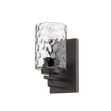 Bronze Metal and Pebbled Glass Wall Sconce - Homeroots - Flyclothing LLC