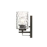 Bronze Metal and Pebbled Glass Wall Sconce - Homeroots - Flyclothing LLC