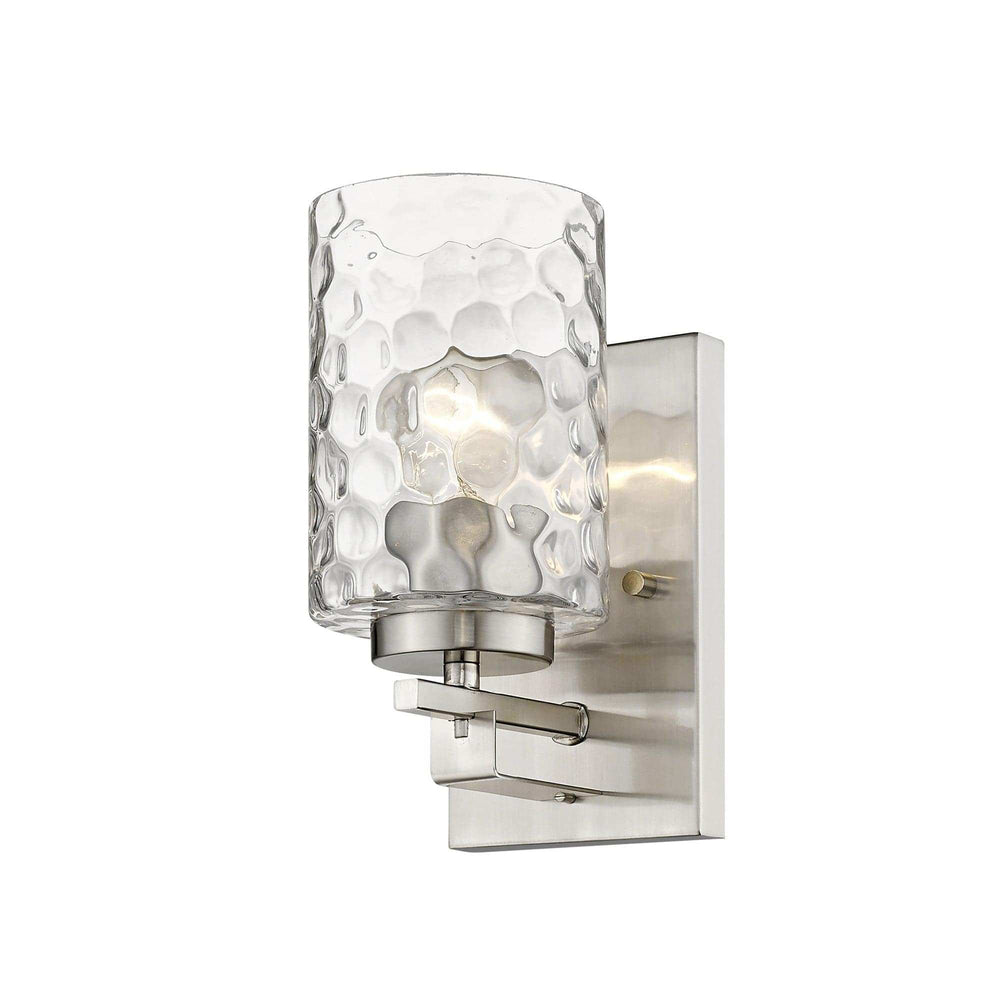 Silver Metal and Pebbled Glass Wall Sconce - Homeroots - Flyclothing LLC