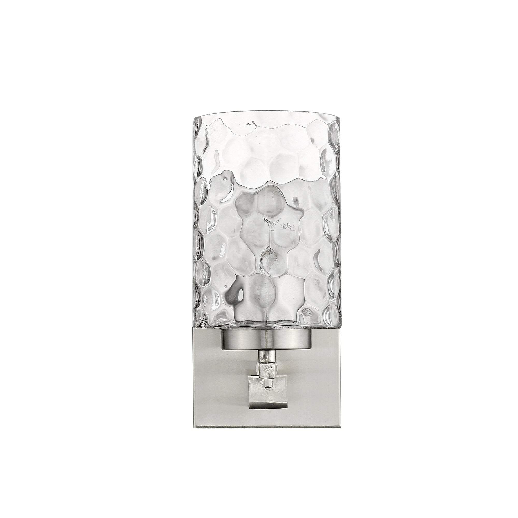 Silver Metal and Pebbled Glass Wall Sconce - Homeroots - Flyclothing LLC