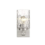 Silver Metal and Pebbled Glass Wall Sconce - Homeroots - Flyclothing LLC