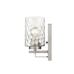 Silver Metal and Pebbled Glass Wall Sconce - Homeroots