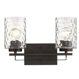 Bronze Metal and Pebbled Glass Two Light Wall Sconce - Homeroots - Flyclothing LLC