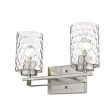 Silver Metal and Pebbled Glass Two Light Wall Sconce - Homeroots - Flyclothing LLC