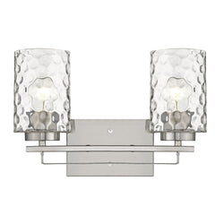 Silver Metal and Pebbled Glass Two Light Wall Sconce - Homeroots