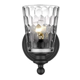 Black Metal and Pebbled Glass Wall Light - Homeroots - Flyclothing LLC