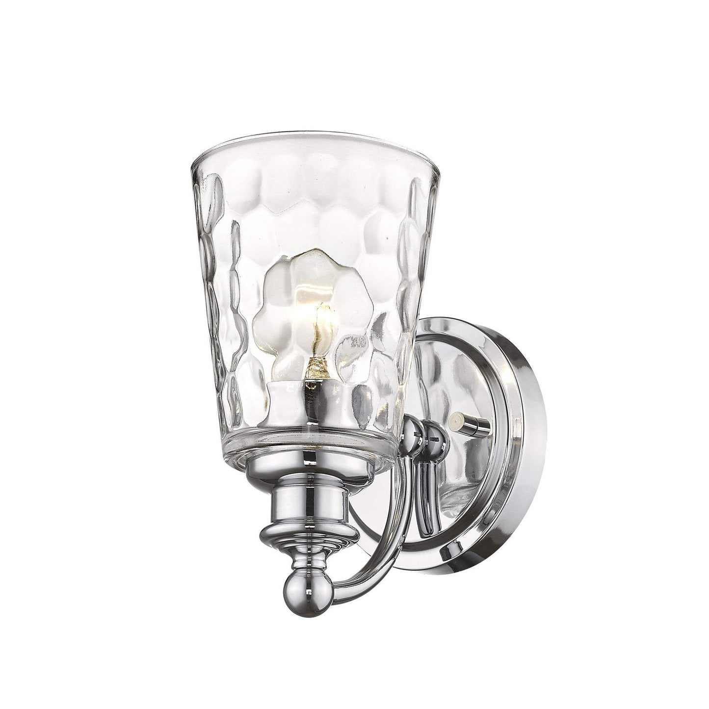 Silver Metal and Pebbled Glass Wall Light - Homeroots - Flyclothing LLC