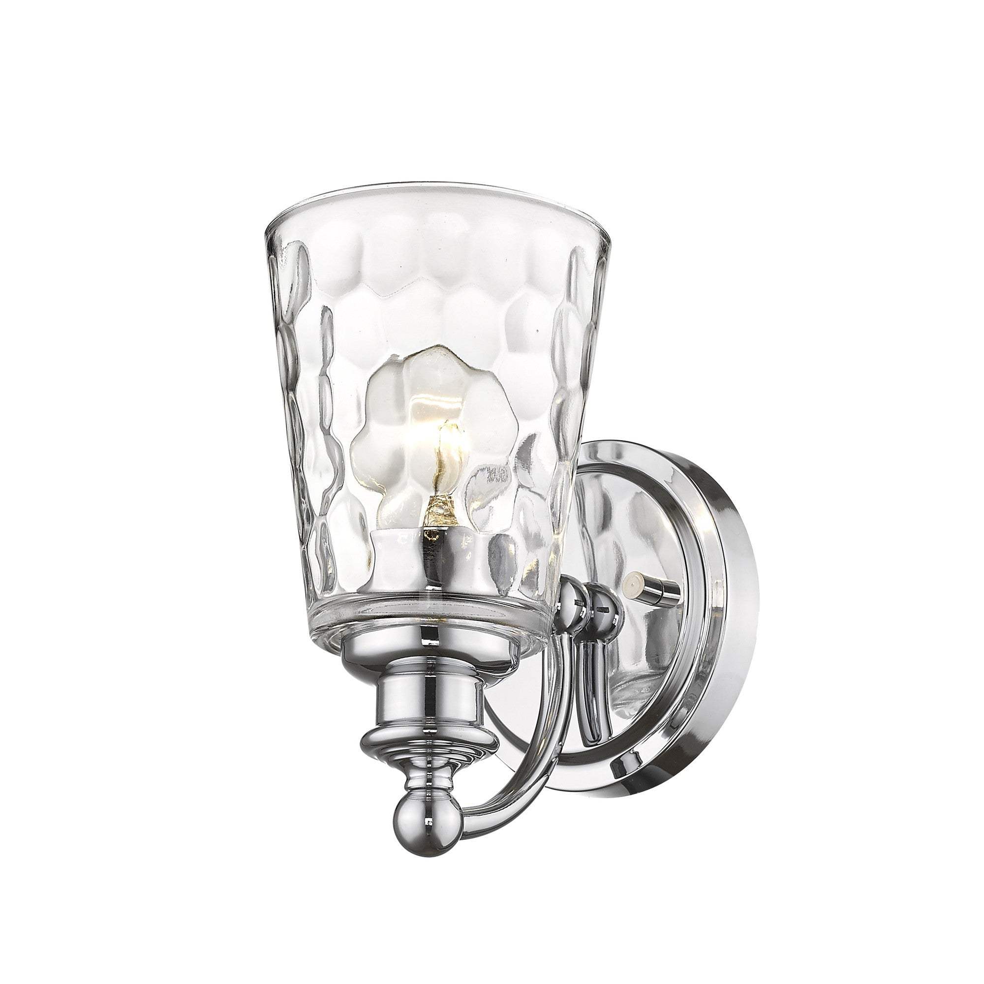 Silver Metal and Pebbled Glass Wall Light - Homeroots - Flyclothing LLC