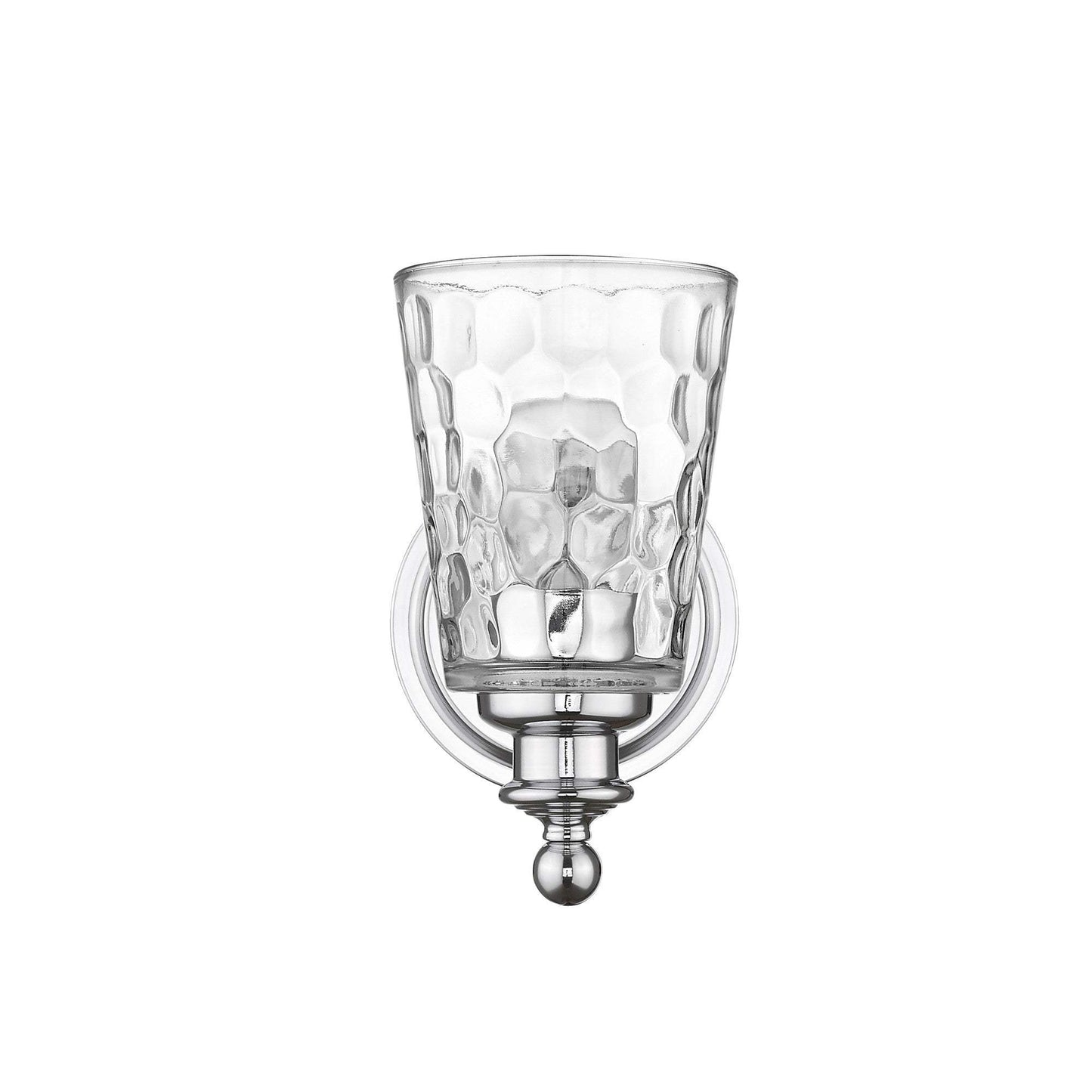 Silver Metal and Pebbled Glass Wall Light - Homeroots - Flyclothing LLC