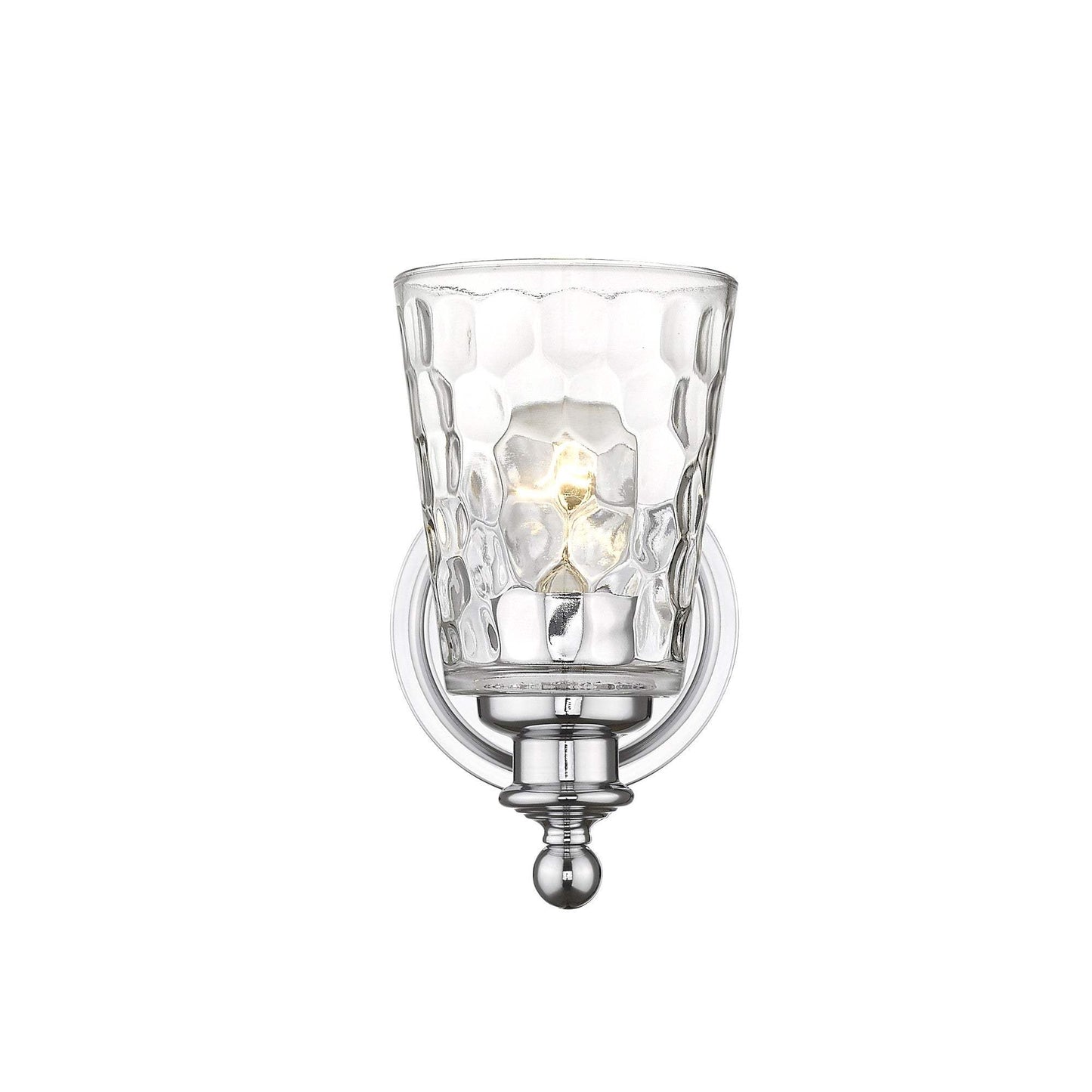 Silver Metal and Pebbled Glass Wall Light - Homeroots - Flyclothing LLC