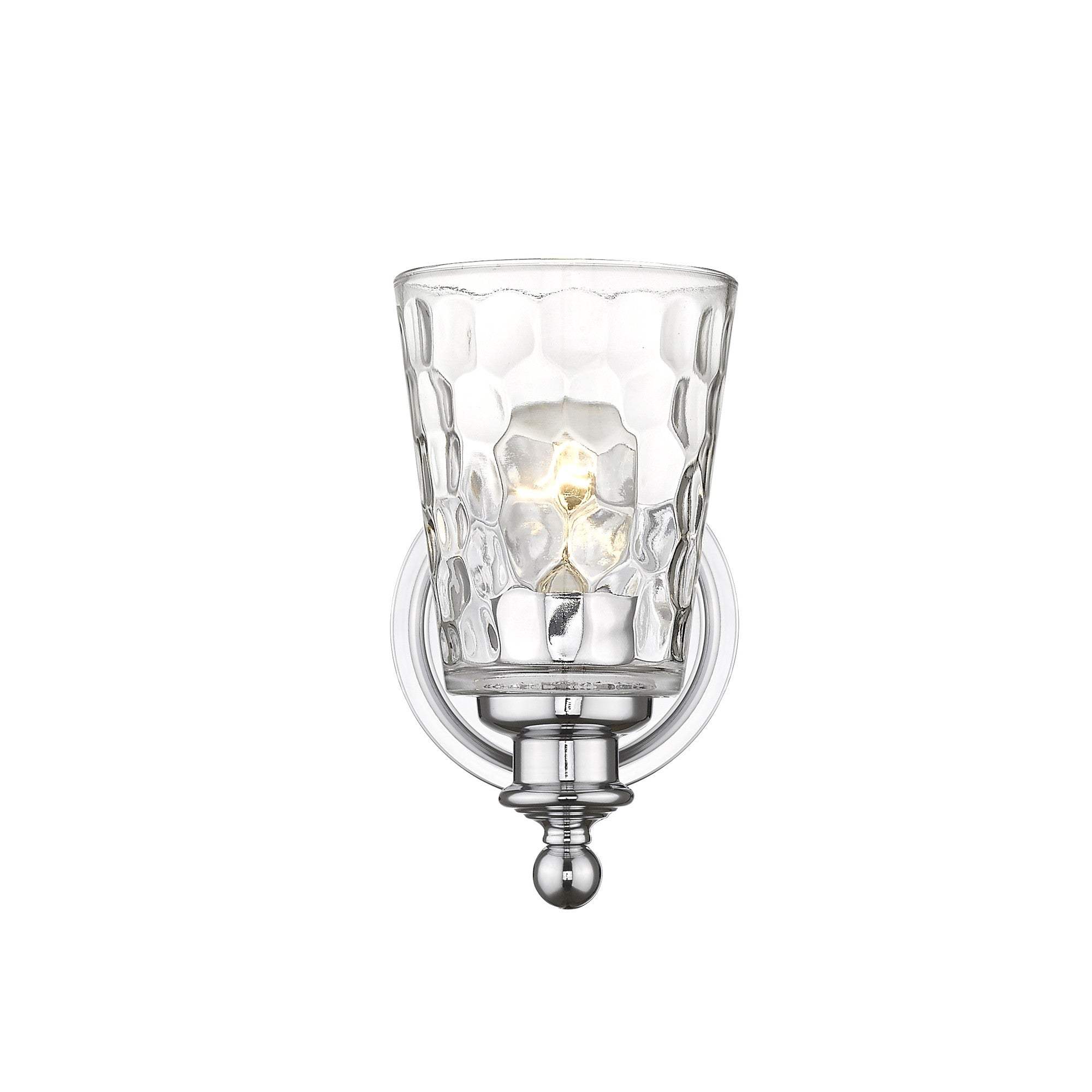 Silver Metal and Pebbled Glass Wall Light - Homeroots - Flyclothing LLC