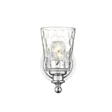 Silver Metal and Pebbled Glass Wall Light - Homeroots - Flyclothing LLC