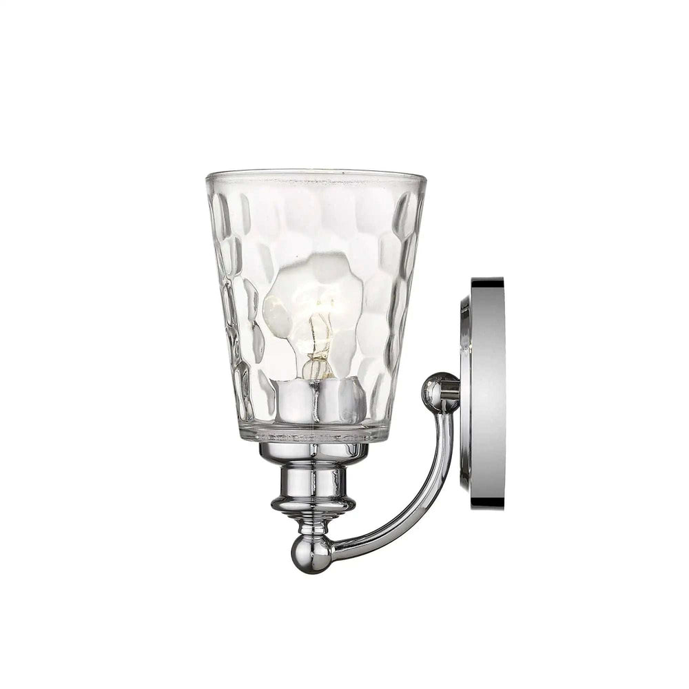 Silver Metal and Pebbled Glass Wall Light - Homeroots - Flyclothing LLC