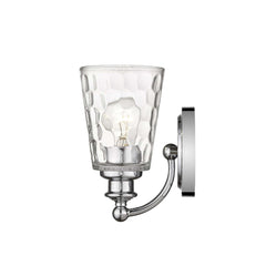 Silver Metal and Pebbled Glass Wall Light - Homeroots