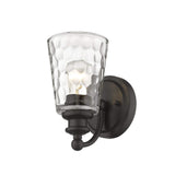 Bronze Metal and Pebbled Glass Wall Light - Homeroots - Flyclothing LLC