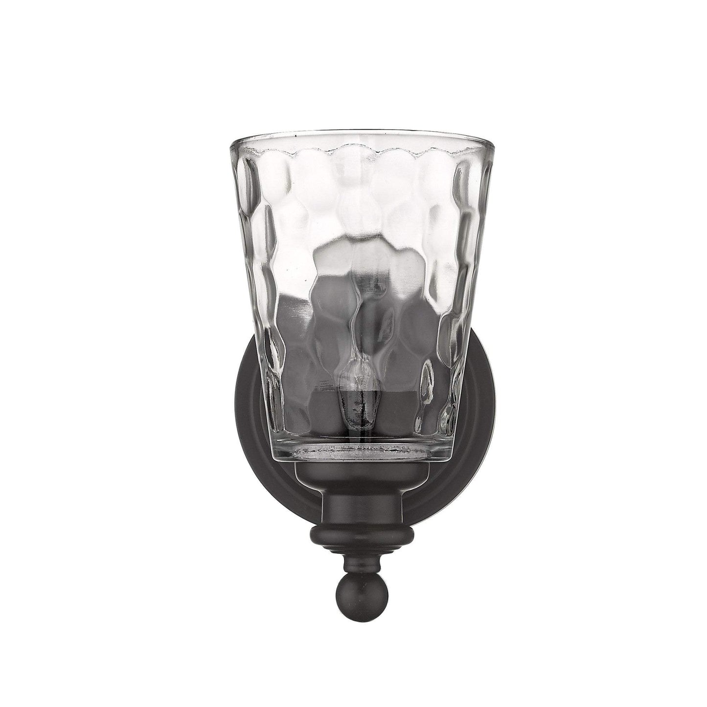 Bronze Metal and Pebbled Glass Wall Light - Homeroots - Flyclothing LLC