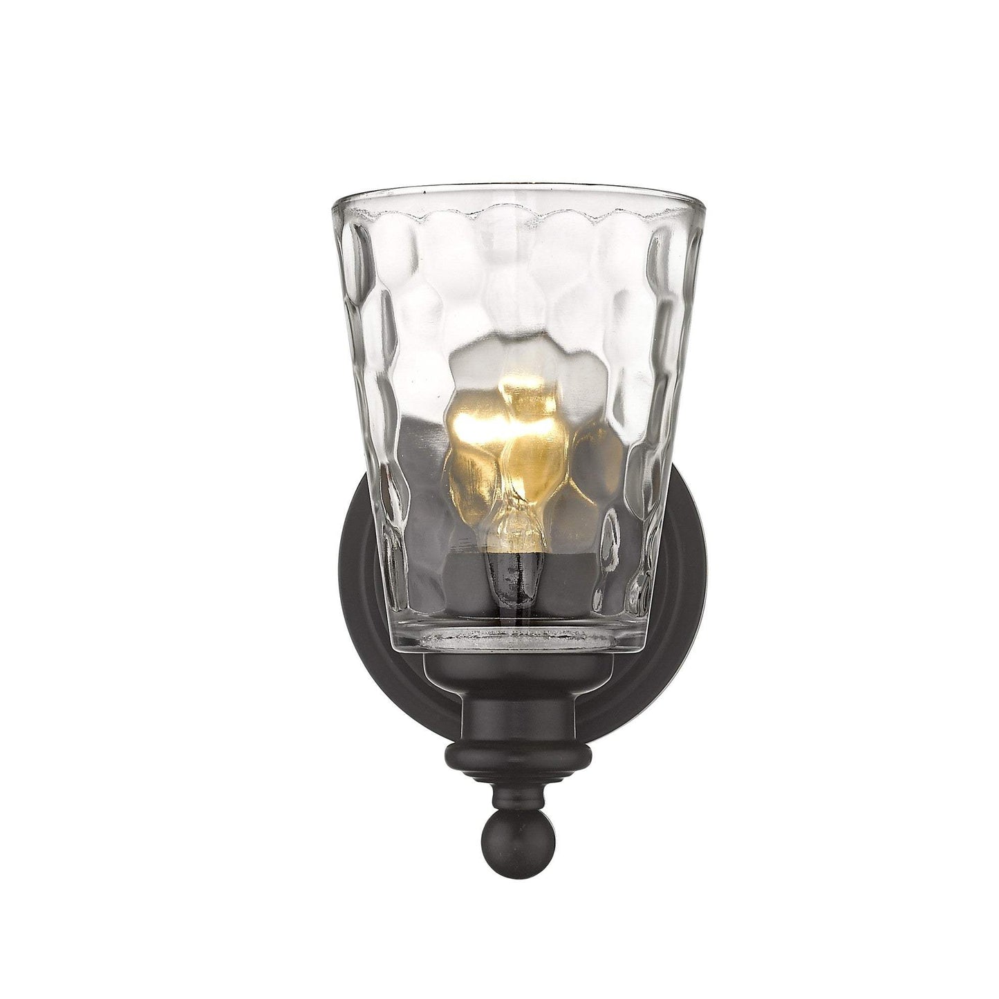 Bronze Metal and Pebbled Glass Wall Light - Homeroots - Flyclothing LLC
