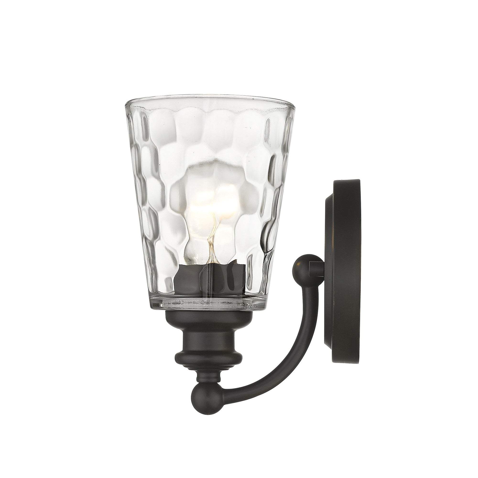 Bronze Metal and Pebbled Glass Wall Light - Homeroots - Flyclothing LLC
