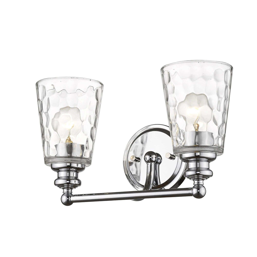 Silver Metal and Pebbled Glass Two Light Wall Light - Homeroots - Flyclothing LLC