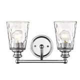 Silver Metal and Pebbled Glass Two Light Wall Light - Homeroots - Flyclothing LLC