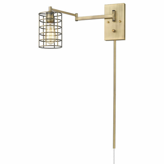 Industrial Gold Metal Wall Sconce - Homeroots