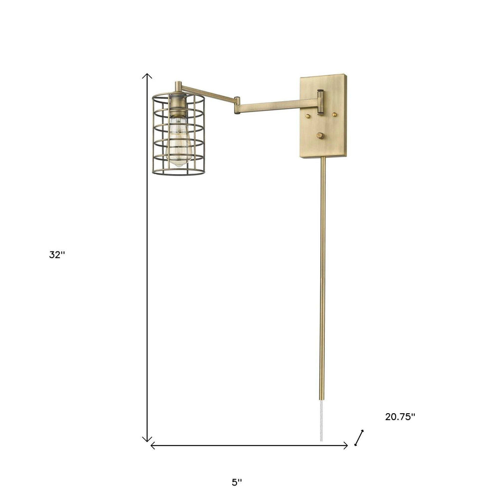 Industrial Gold Metal Wall Sconce - Homeroots - Flyclothing LLC
