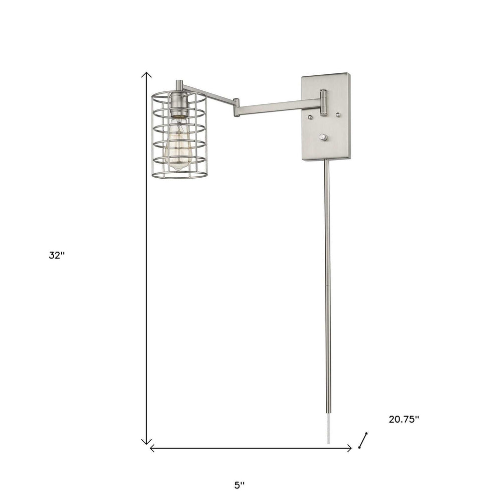 Industrial Silver Metal Wall Sconce - Homeroots - Flyclothing LLC