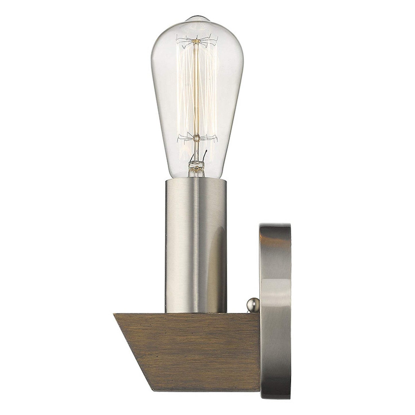 Silver Metal and Wood Wall Sconce - Homeroots - Flyclothing LLC