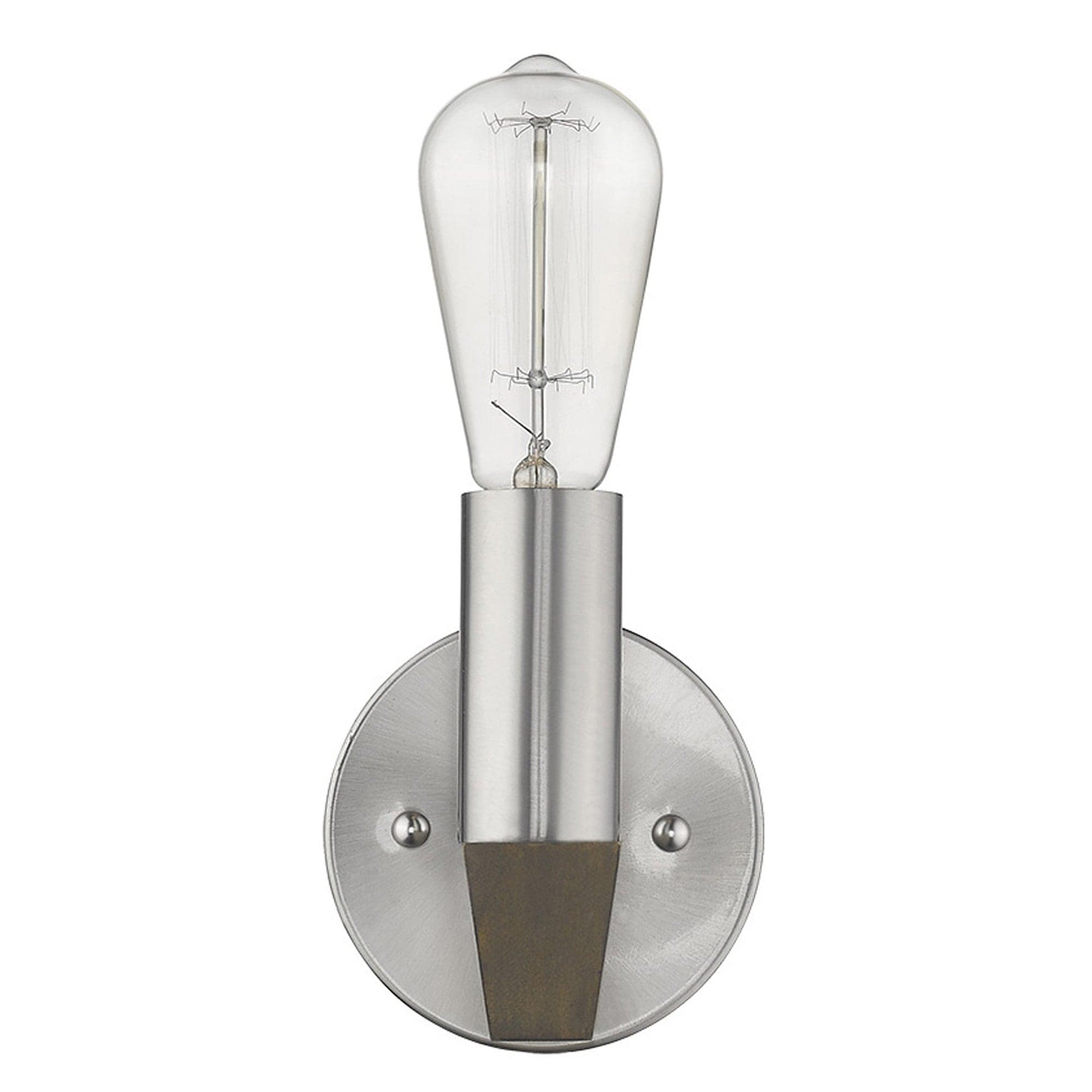 Silver Metal and Wood Wall Sconce - Homeroots