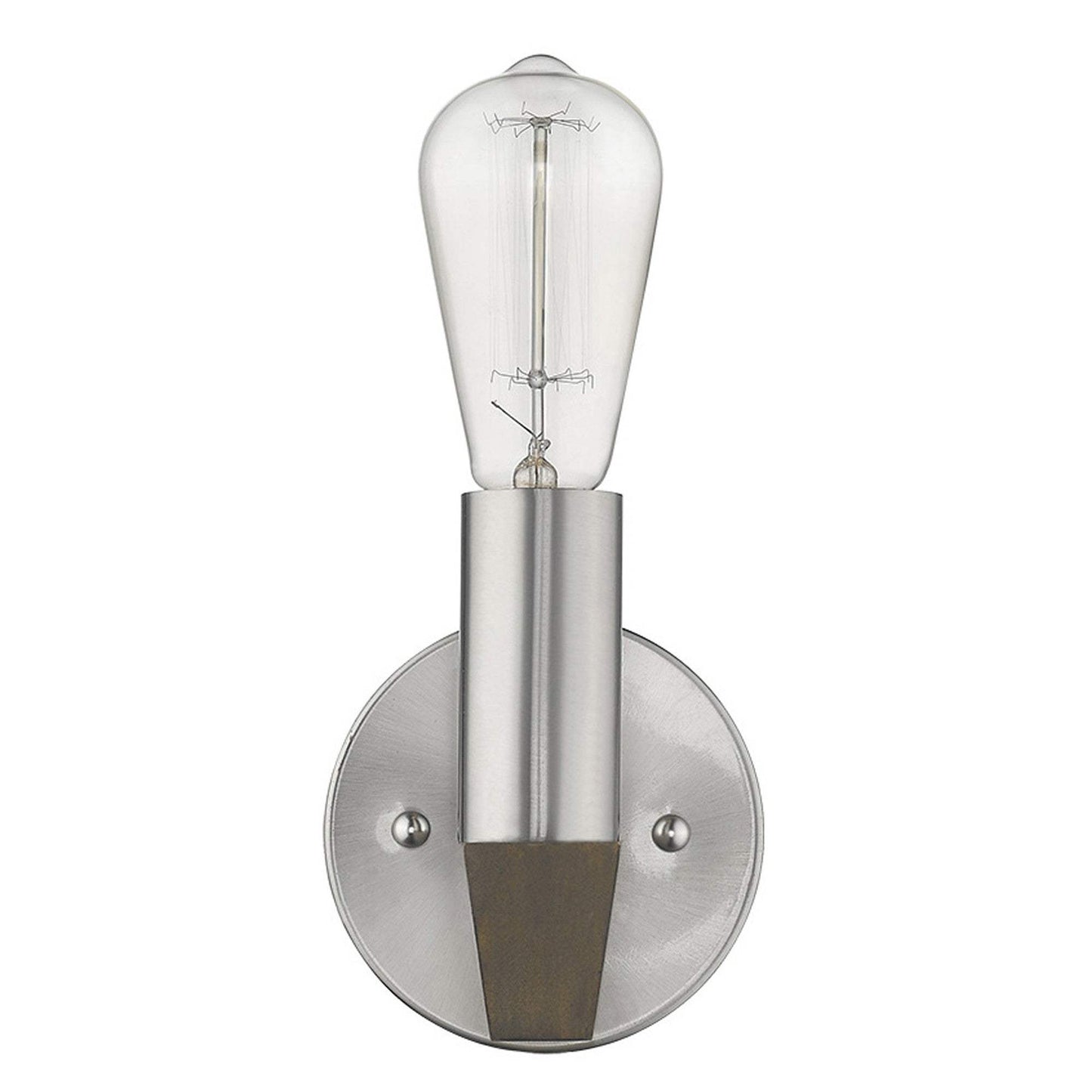 Silver Metal and Wood Wall Sconce - Homeroots - Flyclothing LLC