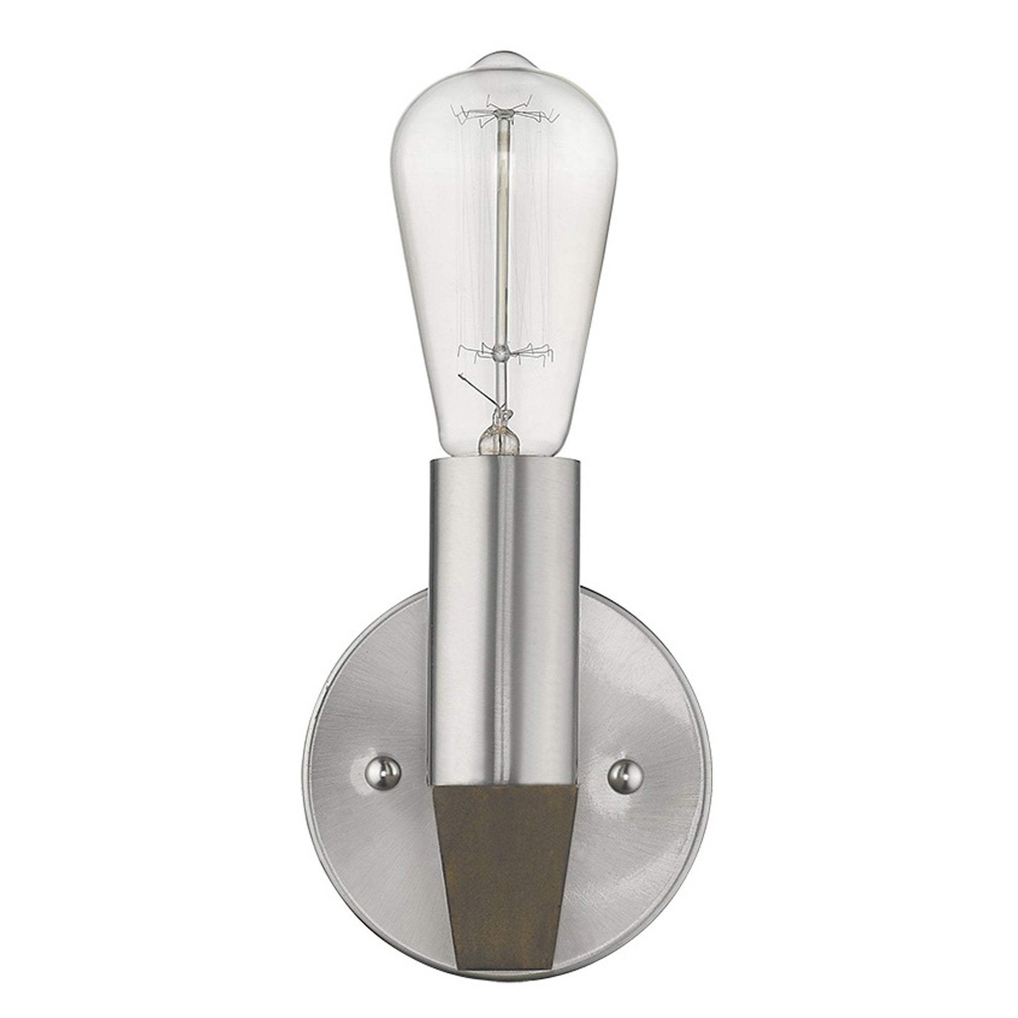 Silver Metal and Wood Wall Sconce - Homeroots - Flyclothing LLC