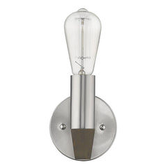 Silver Metal and Wood Wall Sconce - Homeroots